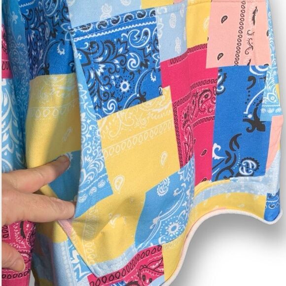 Authentics Bandana Patchwork Pullover Hoodie Sweatshirt Large Multicolor Paisley - Picture 3 of 13